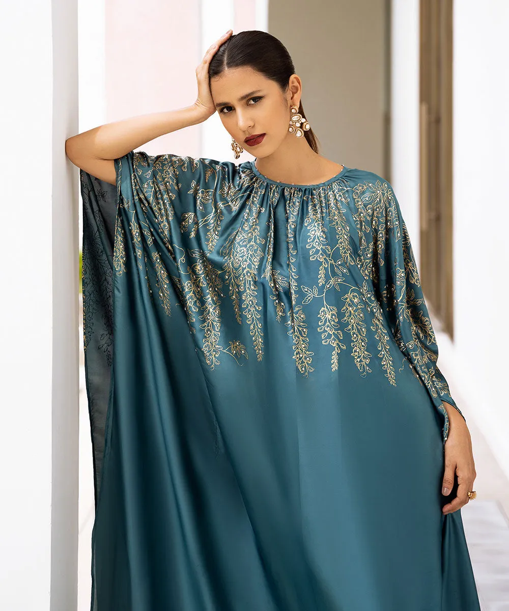 Embellished Silk Kaftan