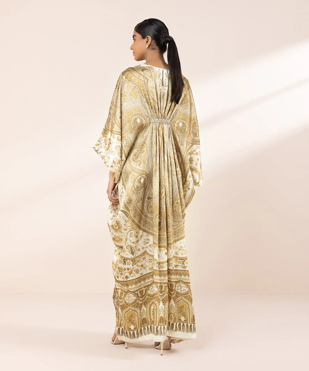 Embellished Silk Kaftan