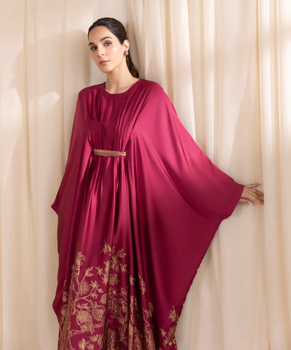 Embellished Silk Kaftan