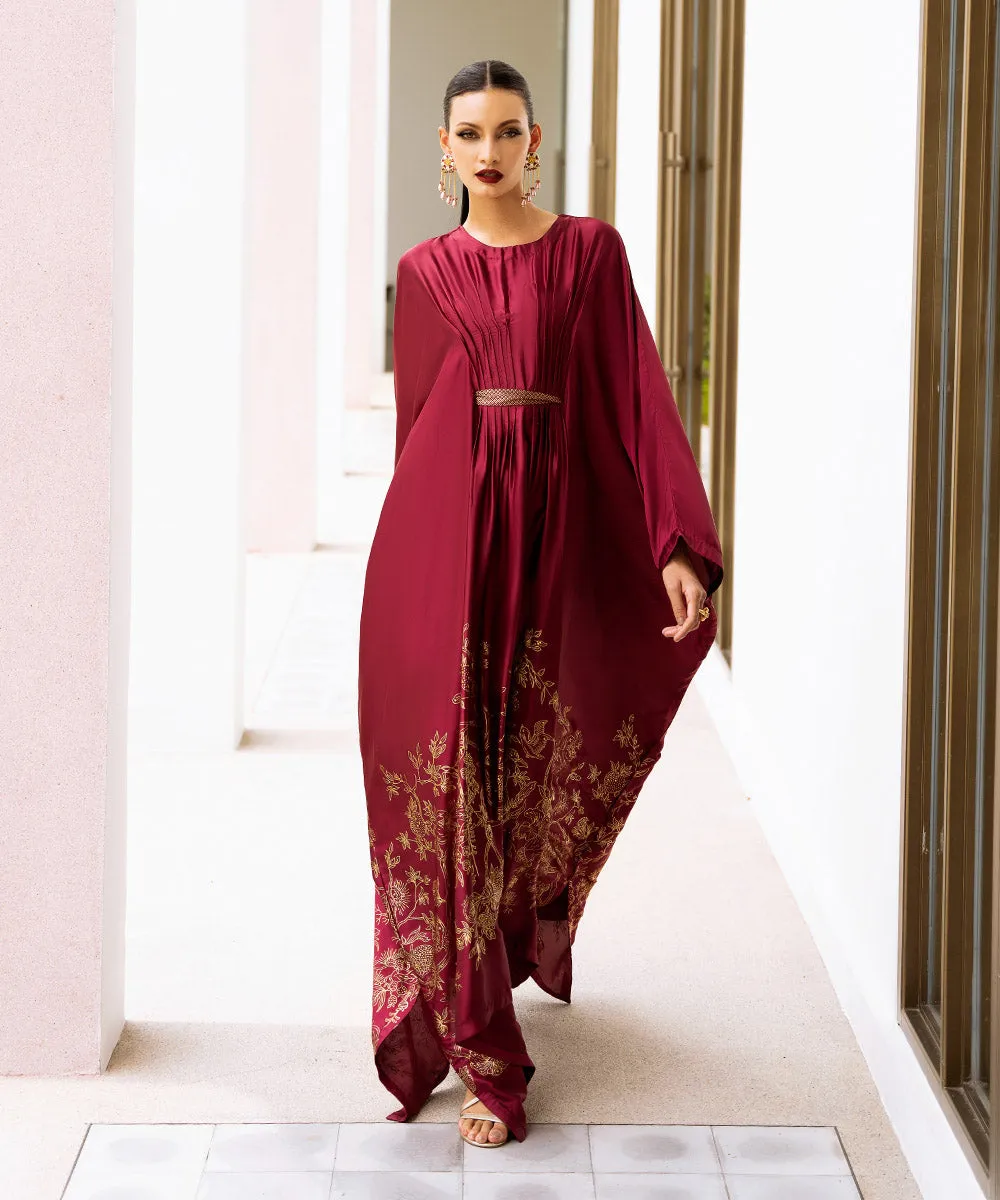 Embellished Silk Kaftan