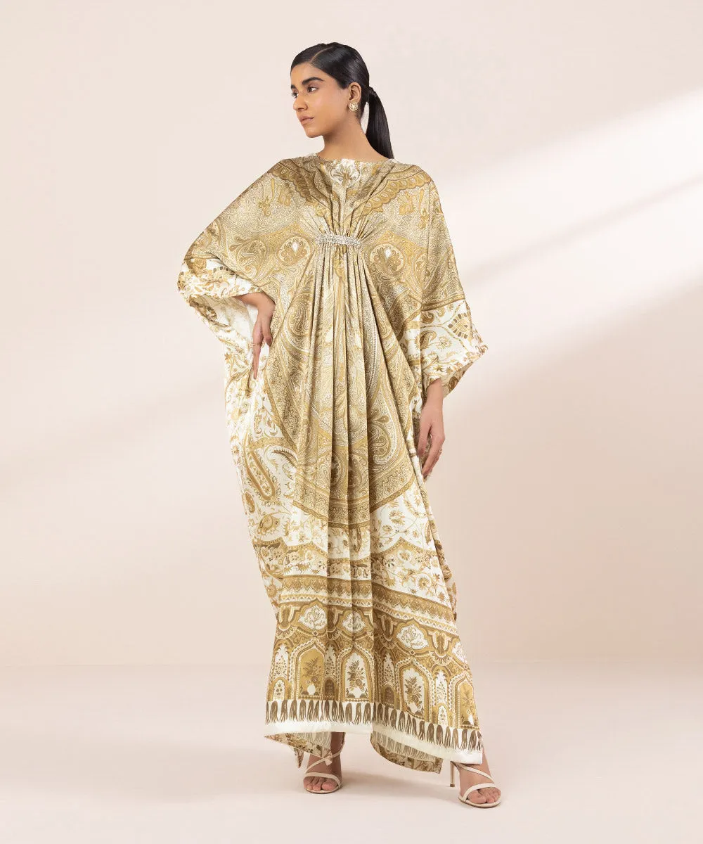 Embellished Silk Kaftan