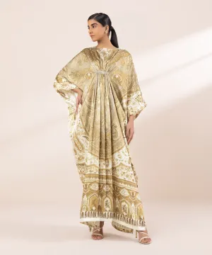 Embellished Silk Kaftan