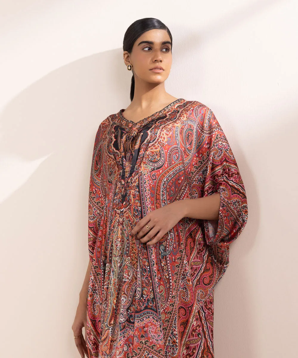 Embellished Silk Kaftan