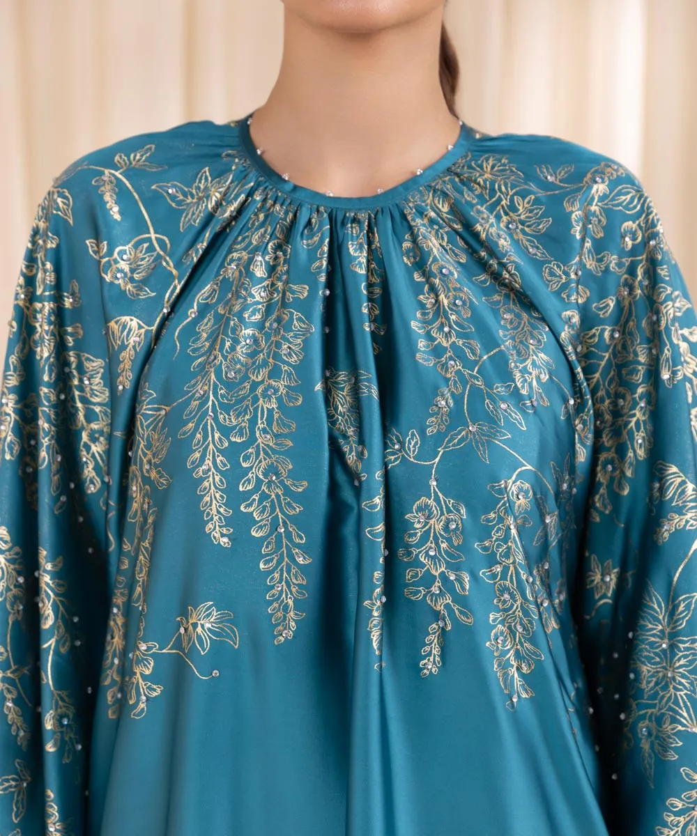 Embellished Silk Kaftan