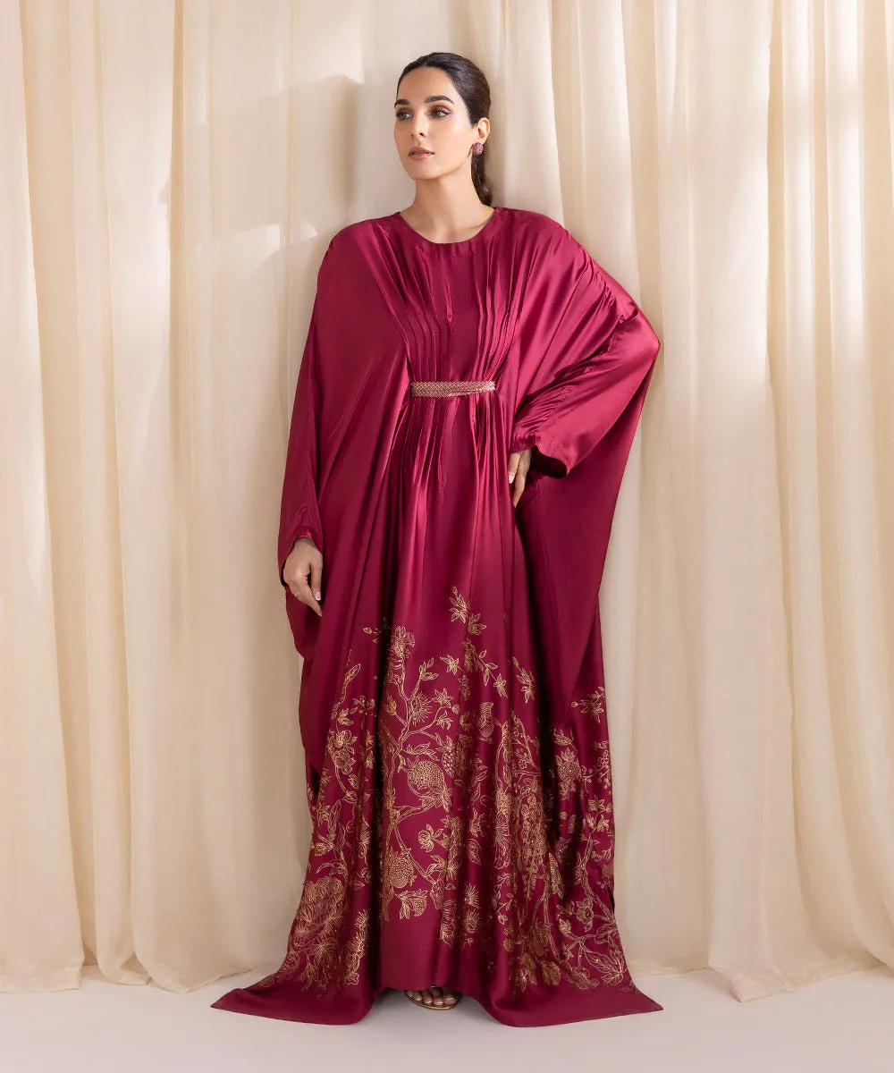 Embellished Silk Kaftan