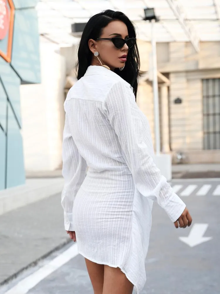 Fashion Long Sleeve White Blouses