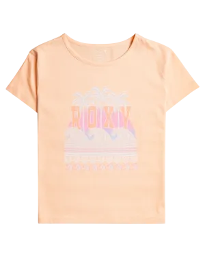 Girls Purple Hearts B T-Shirt in Peach Parfait