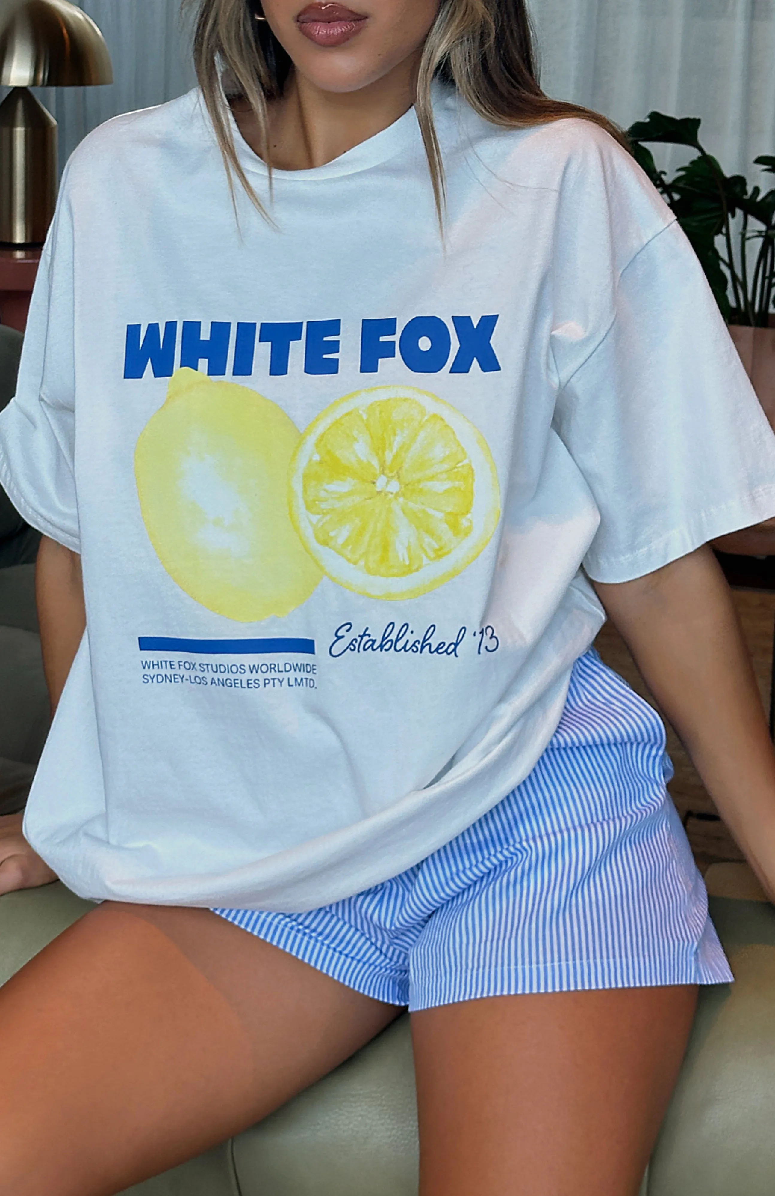 Gives You Lemons Oversized Tee White