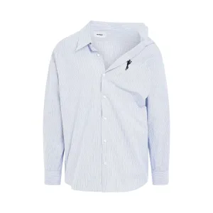 Half Loose Stripe Shirt in Blue/White