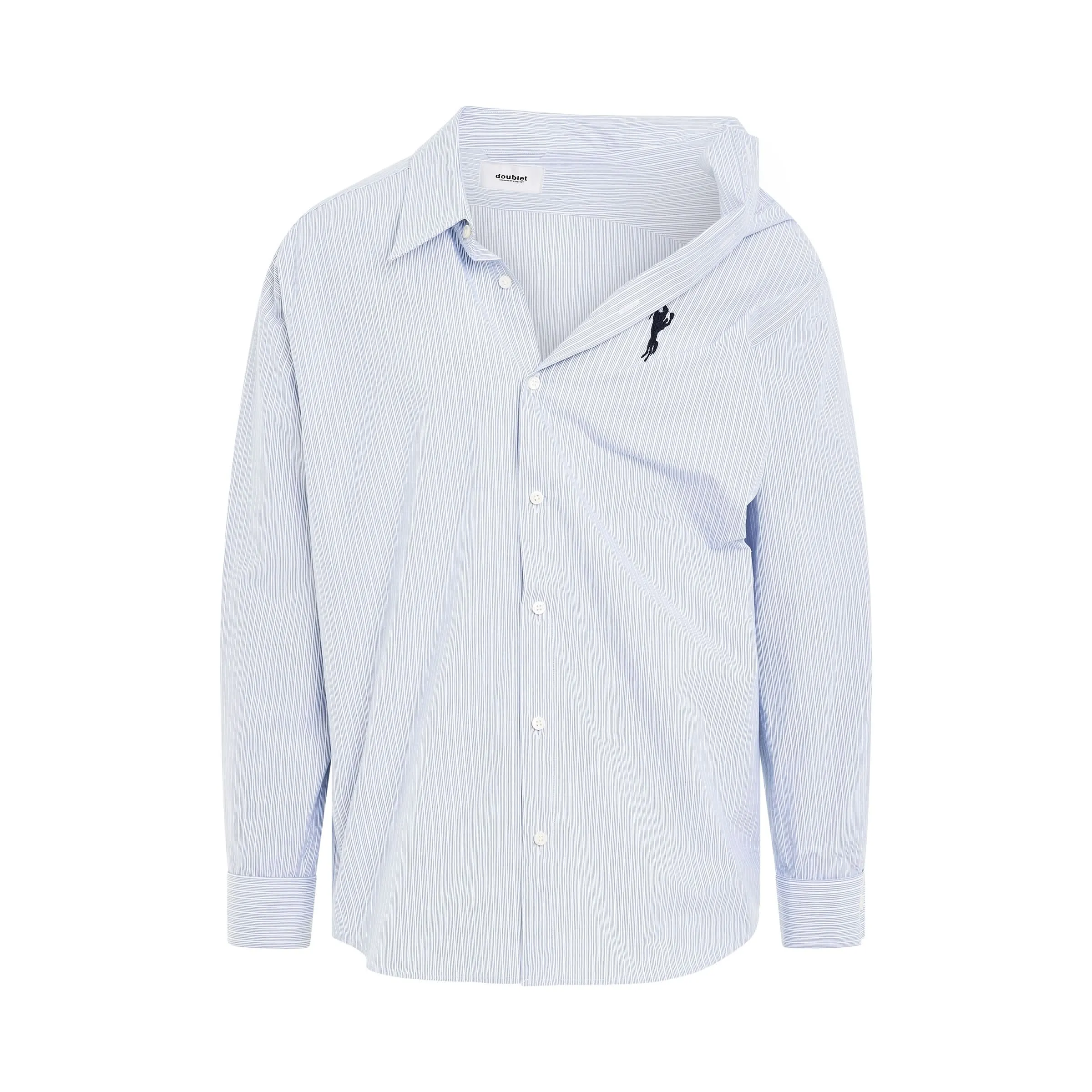 Half Loose Stripe Shirt in Blue/White