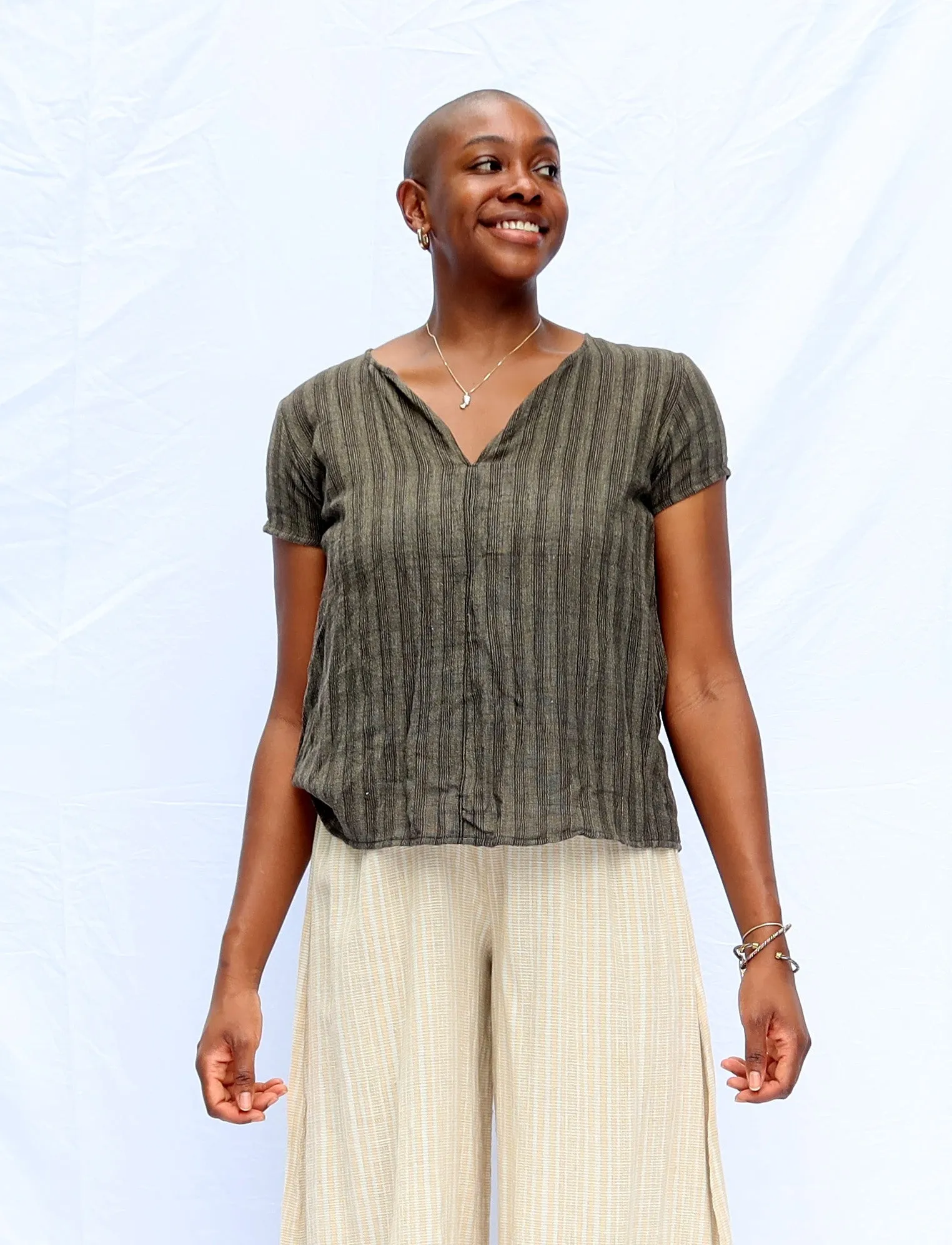 Handwoven - Sita Shift Cropped Shirt