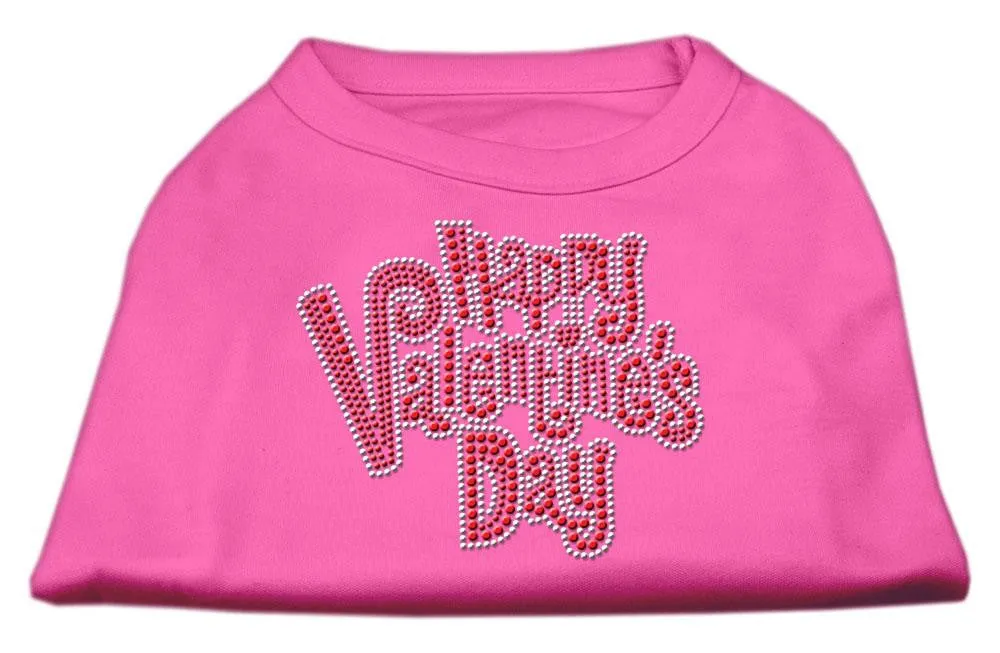 Happy Valentines Day Rhinestone Dog Shirt Bright Pink XL (16)