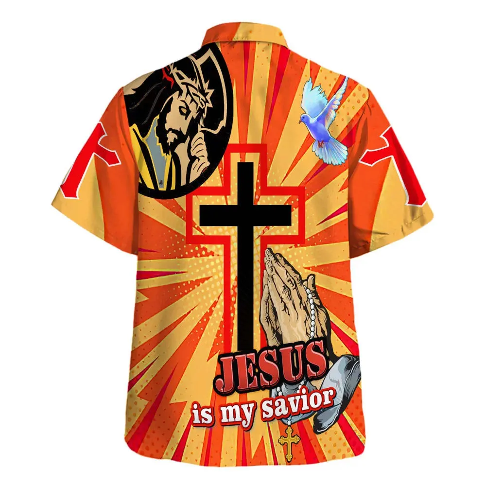 Jesus Is My Savior Jesus Pray Cross Hawaiian Shirts For Men & Women - Christian Hawaiian Shirt - Hawaiian Summer Shirts