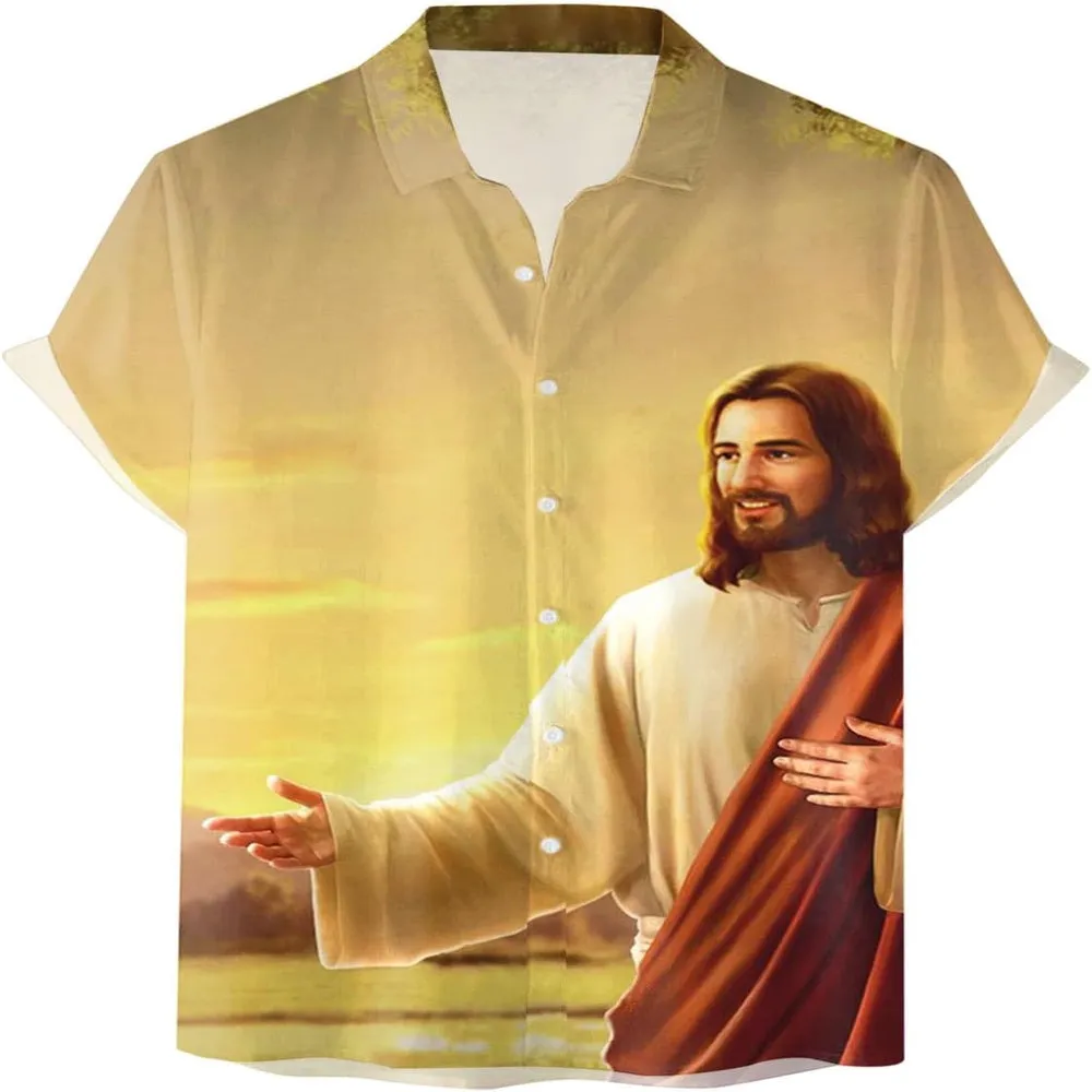 Jesus Smile Christian Hawaiian Shirt - Hawaiian Beach Shirts for Men Women