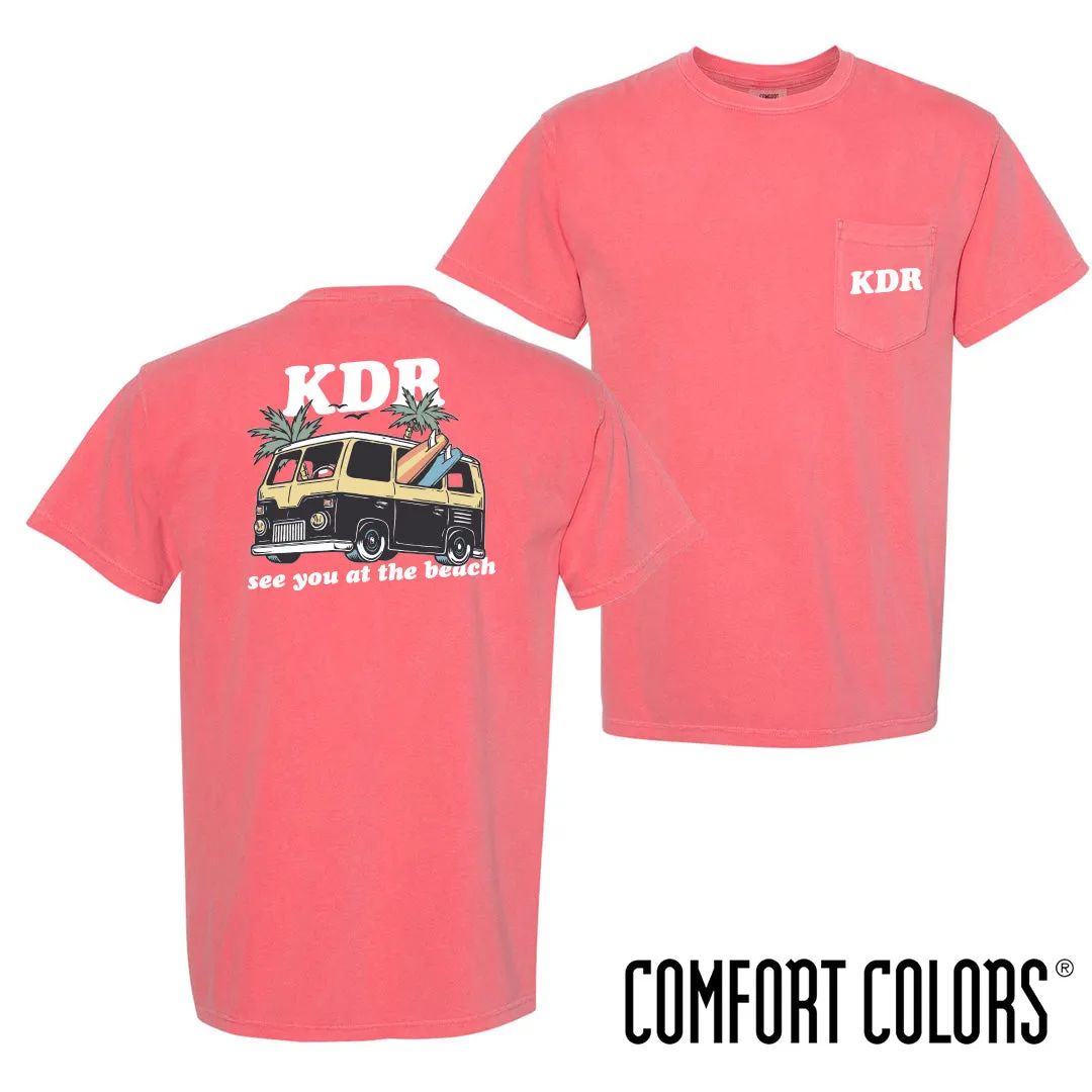 KDR Comfort Colors Groovy Beach Short Sleeve Pocket Tee