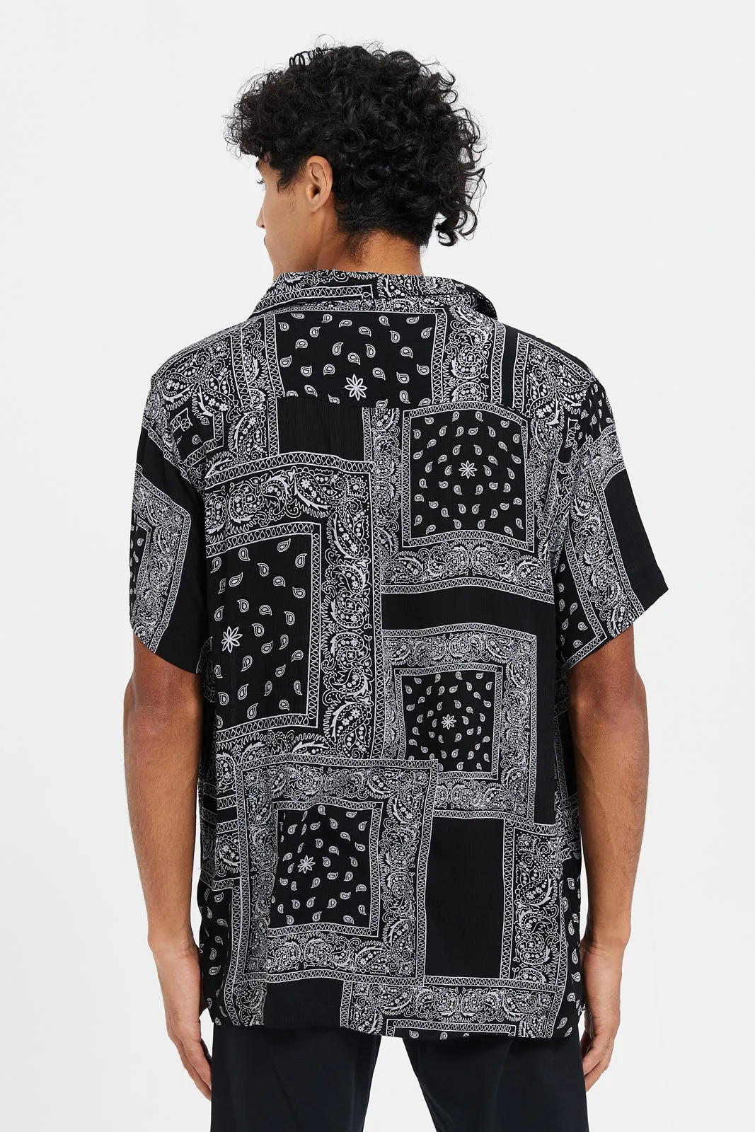 Men Black Printed Shirt