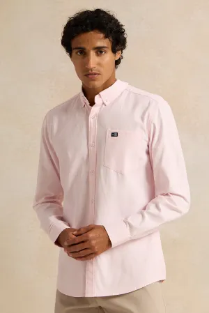 Men Pink Solid Casual Shirt