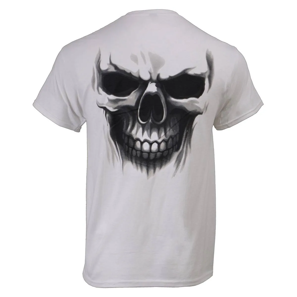 Milwaukee Leather MPMH116001 Men's 'Ghost' Skull Double Sided White