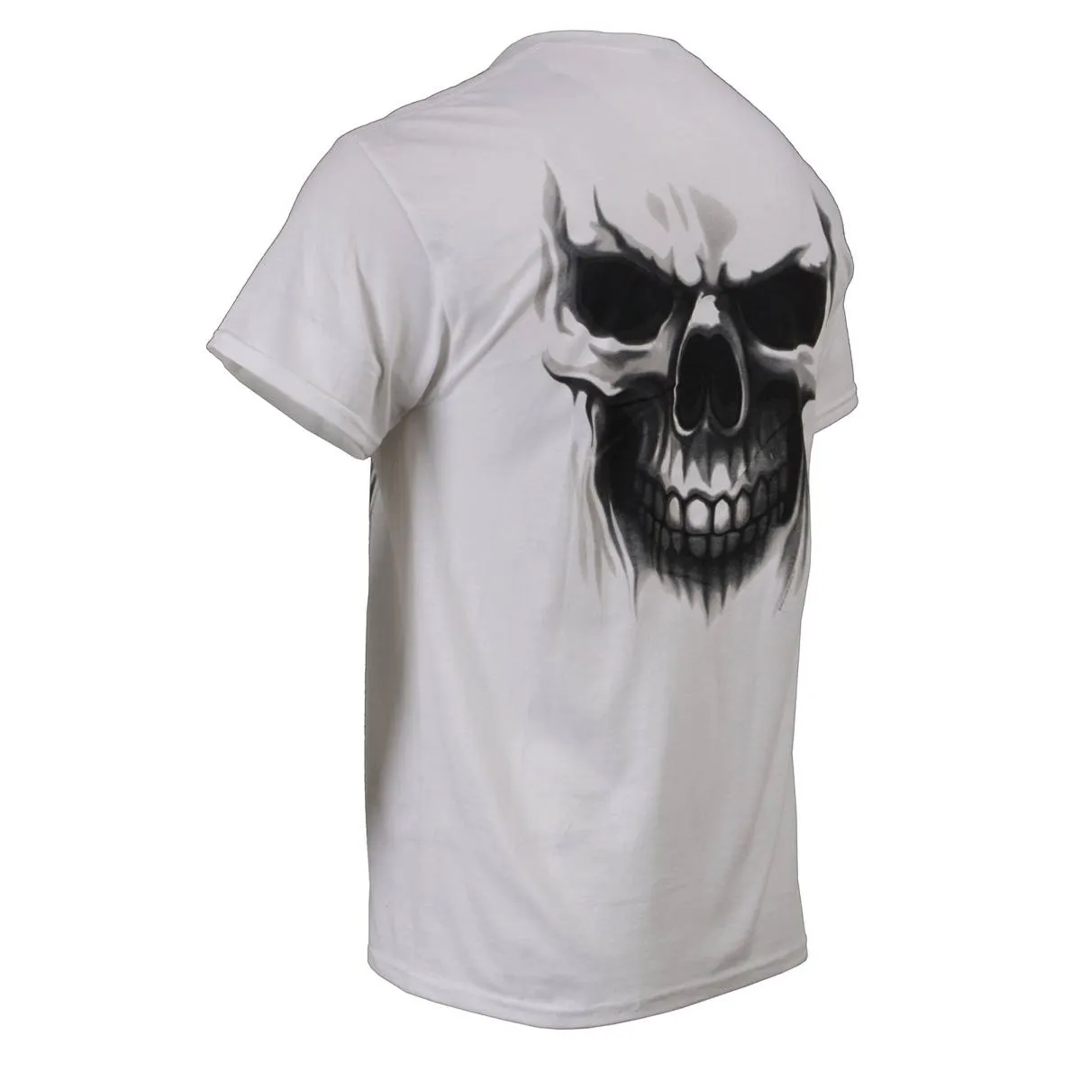 Milwaukee Leather MPMH116001 Men's 'Ghost' Skull Double Sided White