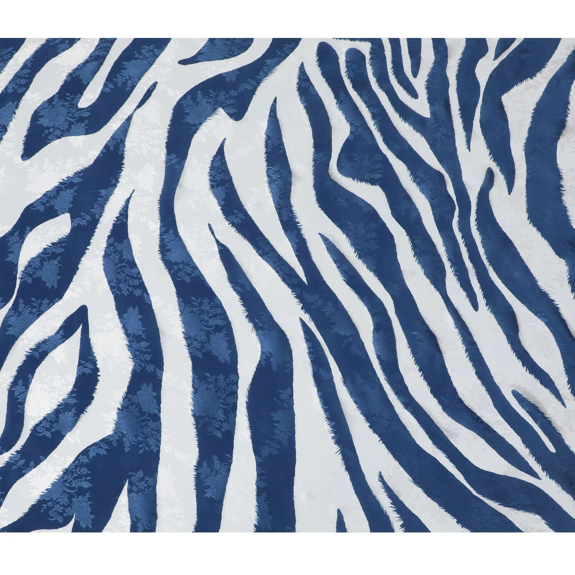 Nautical Navy Viscose Crepe Fabric with White Abstract Stripes, 110cm Wide – Contemporary Elegance-D18393