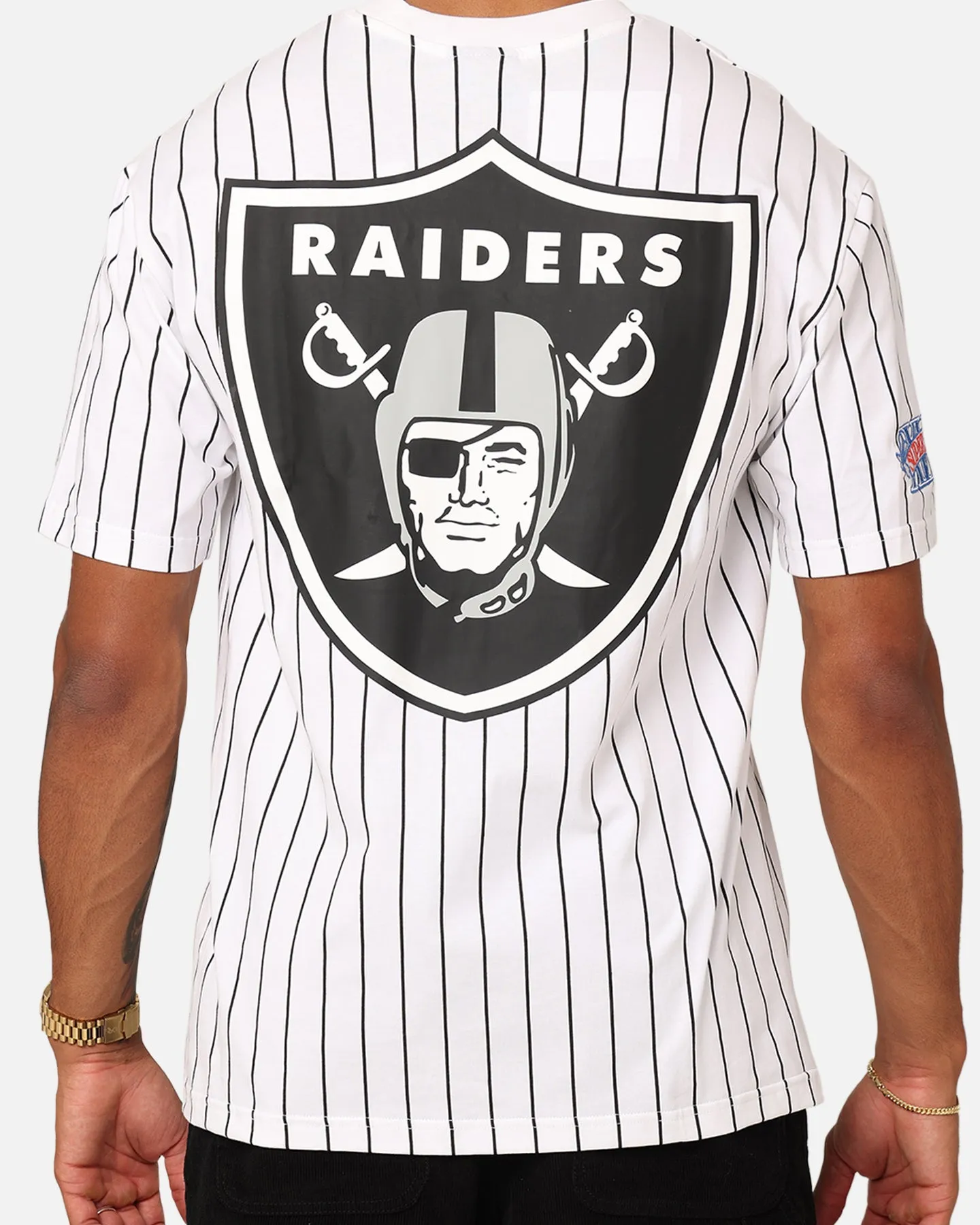 New Era Las Vegas Raiders Oversized T-Shirt White Pinstripe