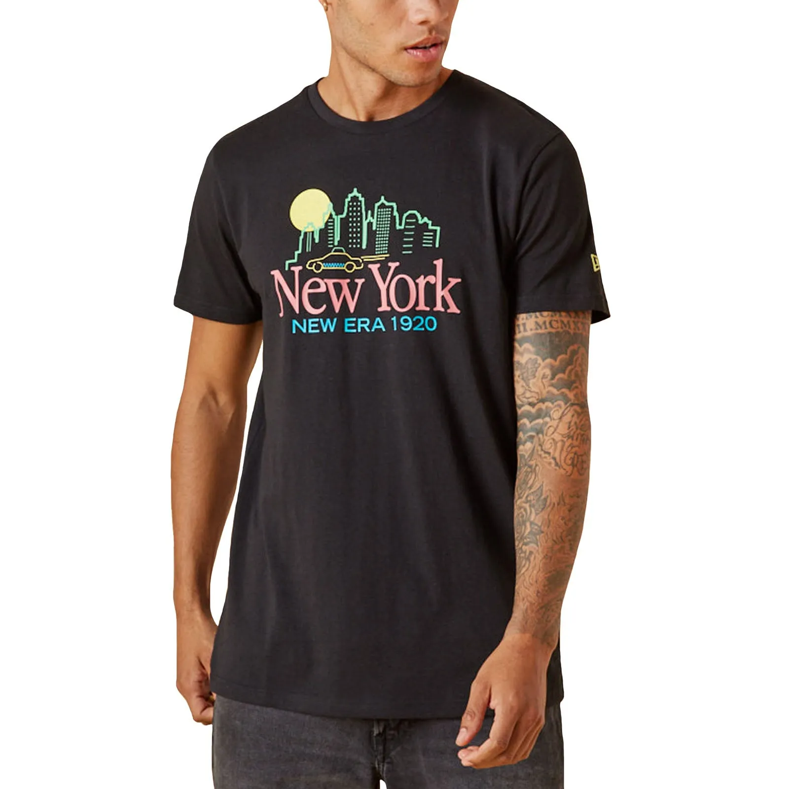 New Era Mens Summer Vibes New York Graphic T-Shirt - Black