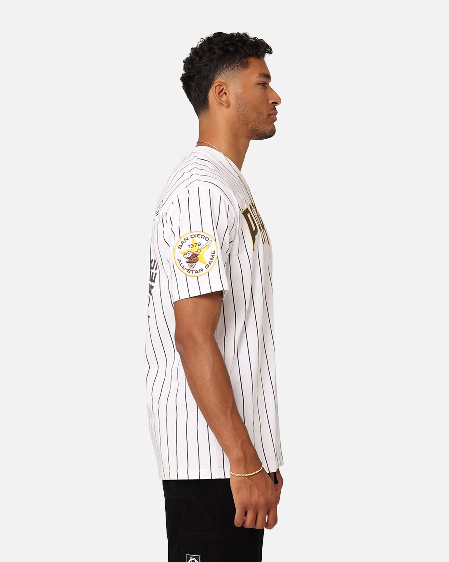 New Era San Diego Padres Oversized T-Shirt White Pinstripe