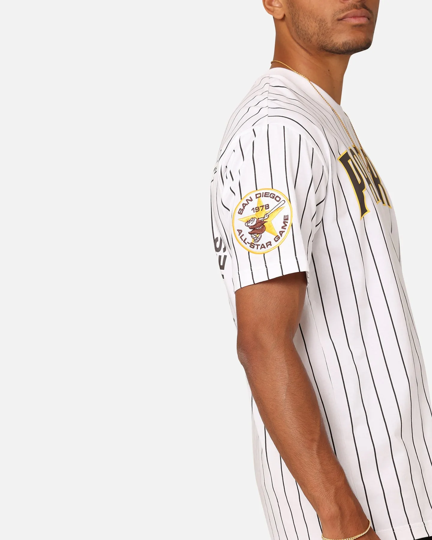 New Era San Diego Padres Oversized T-Shirt White Pinstripe