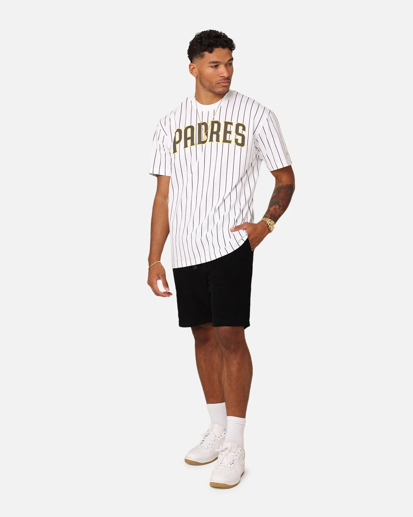 New Era San Diego Padres Oversized T-Shirt White Pinstripe