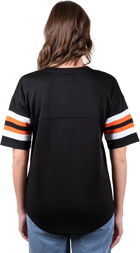 NFL Cincinnati Bengals Womens Standard Lace Up Tee Shirt Penalty Box|Cincinnati Bengals