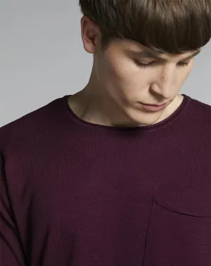 NILES FINE KNIT MENS JUMPER | PLUM