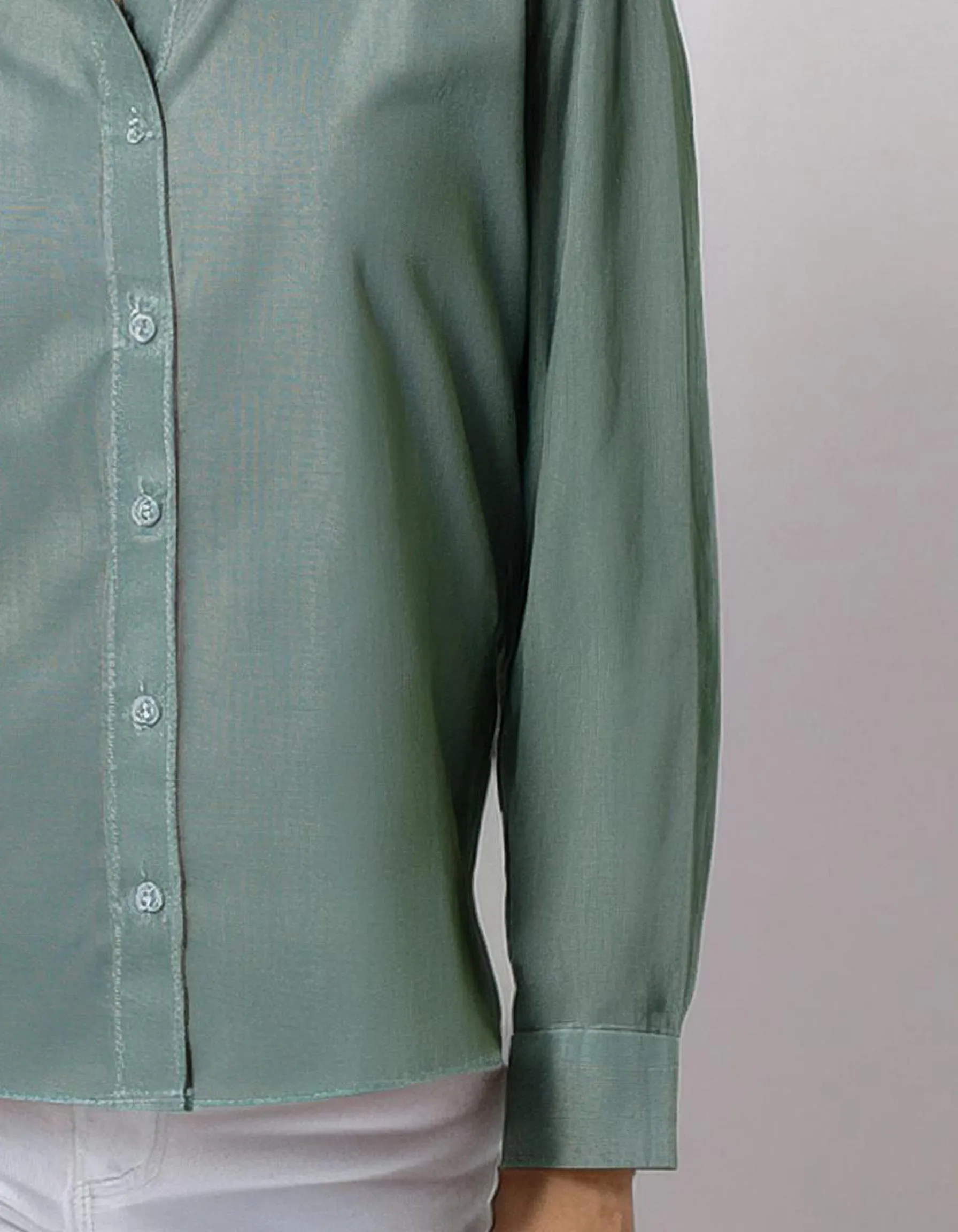 Olive Green Casual Dress Shirt