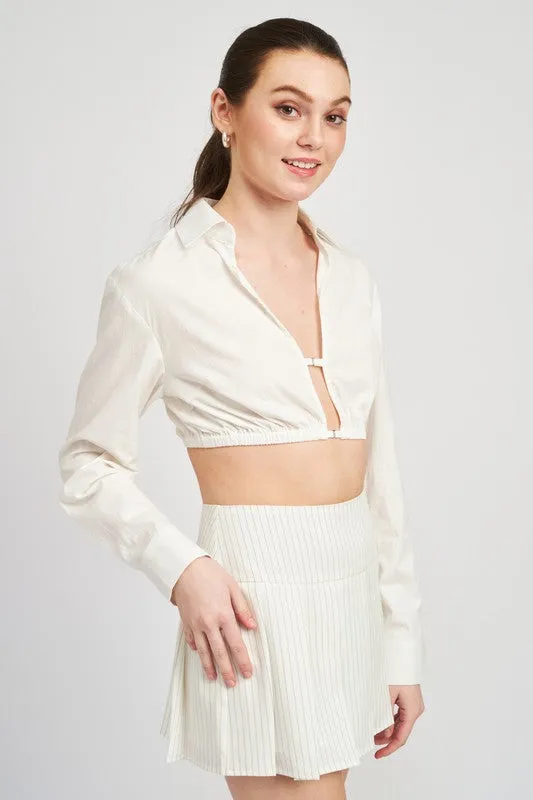 OPEN BACK CROPPED SHIRT