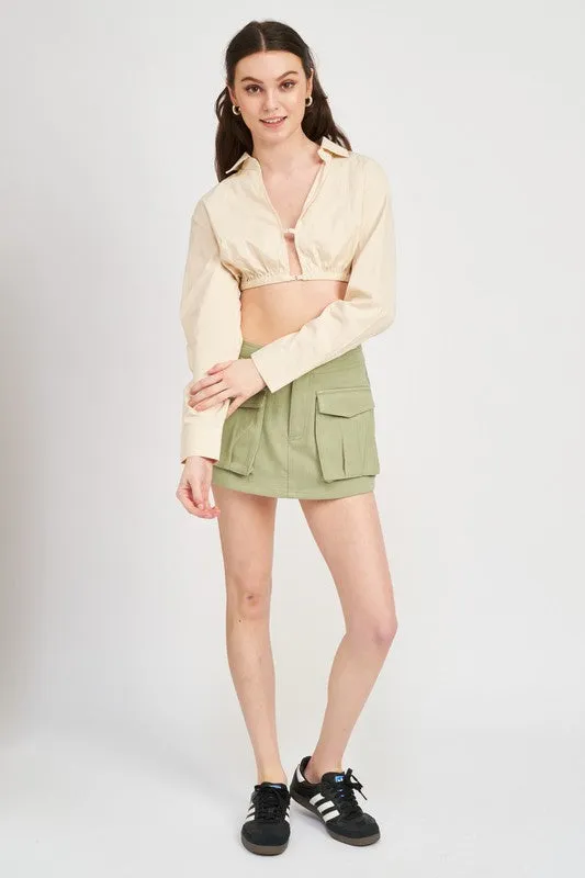 OPEN BACK CROPPED SHIRT