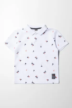 Palm Short Sleeve Golfer White