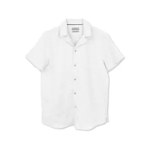 Pearl White Pure Linen Camp Shirt