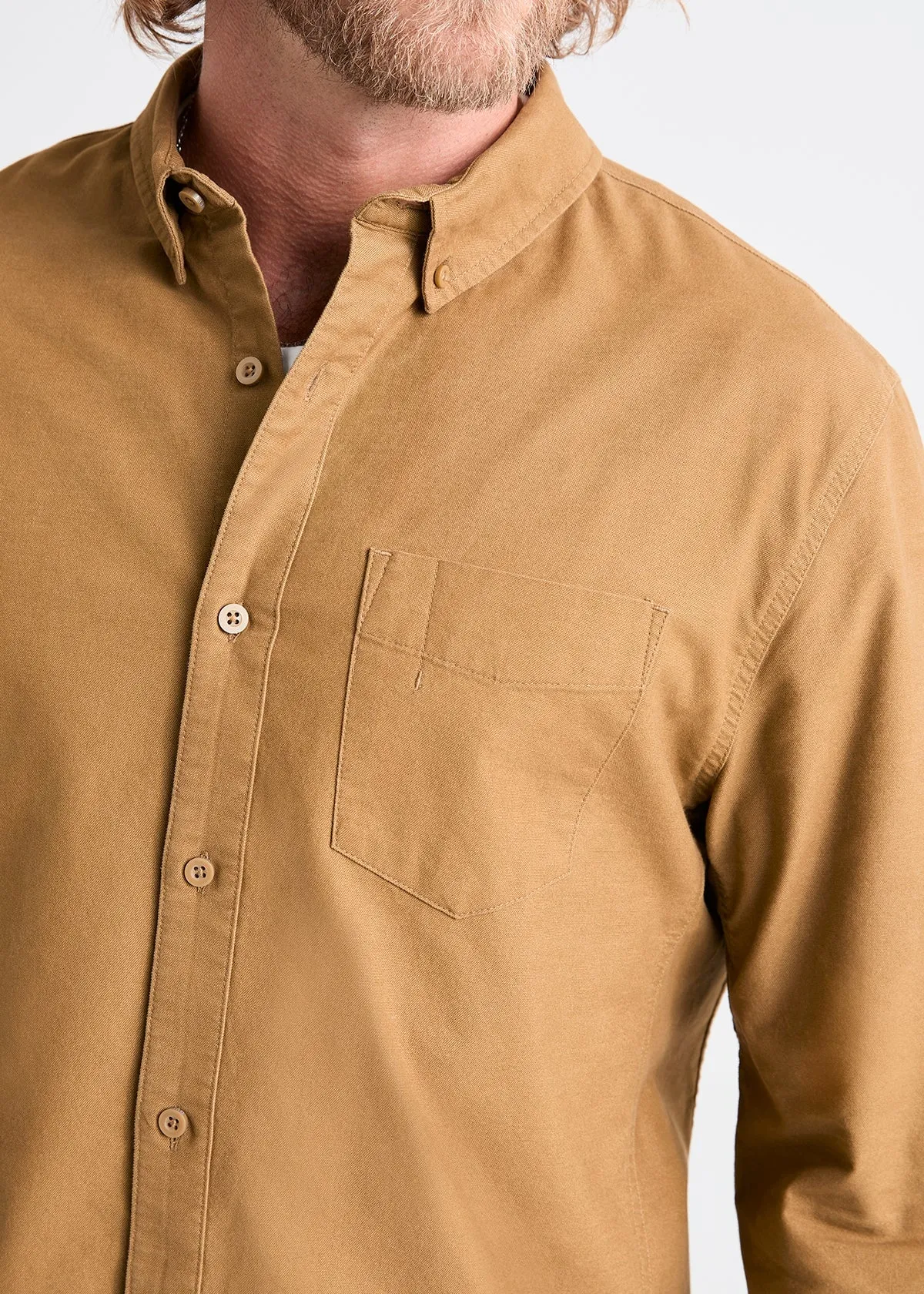 Performance Stretch Button Down - Tobacco