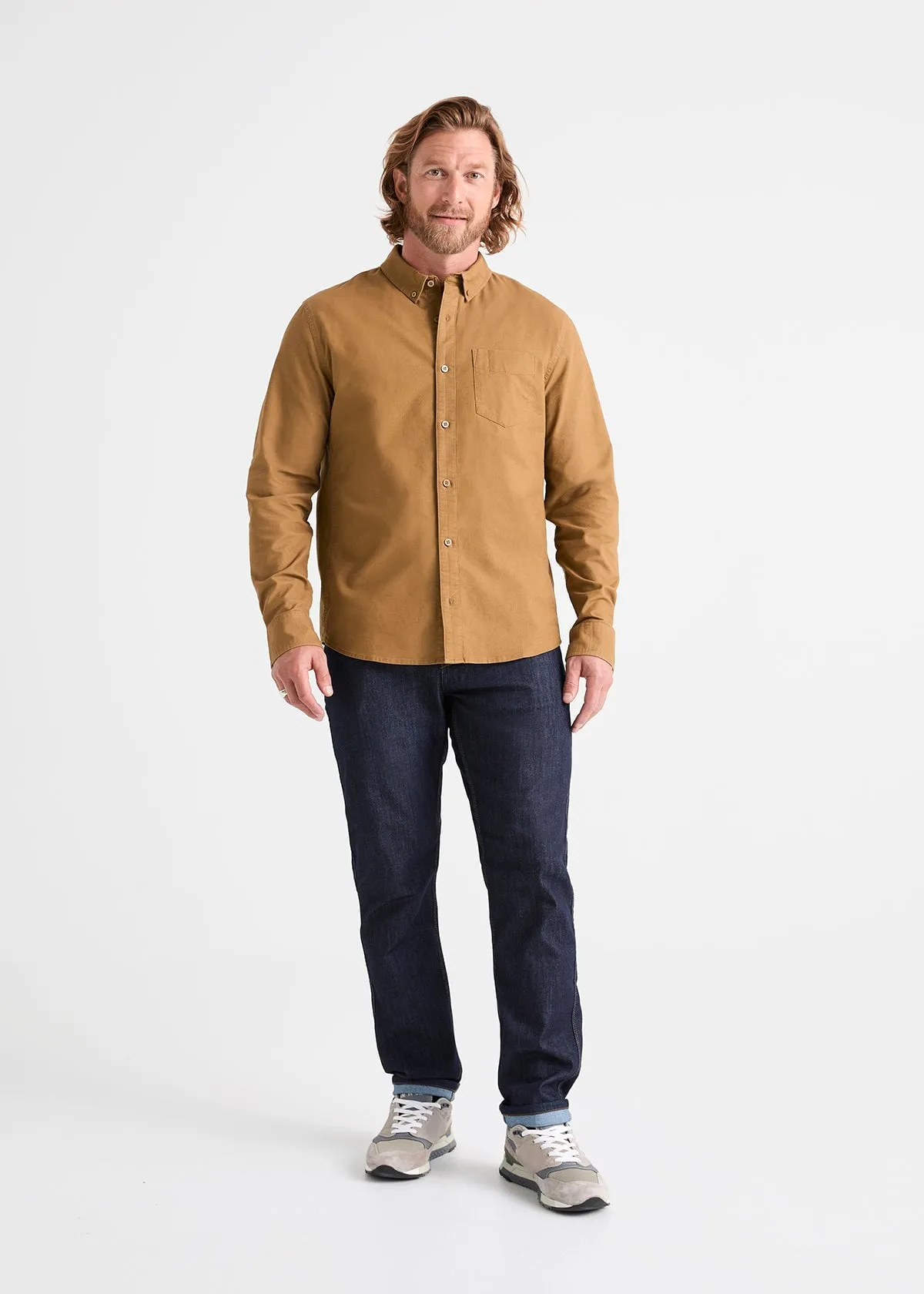 Performance Stretch Button Down - Tobacco