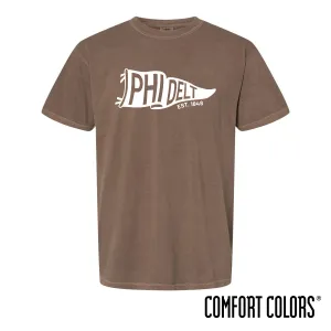 Phi Delt Comfort Colors Brown Pennant Short Sleeve Tee