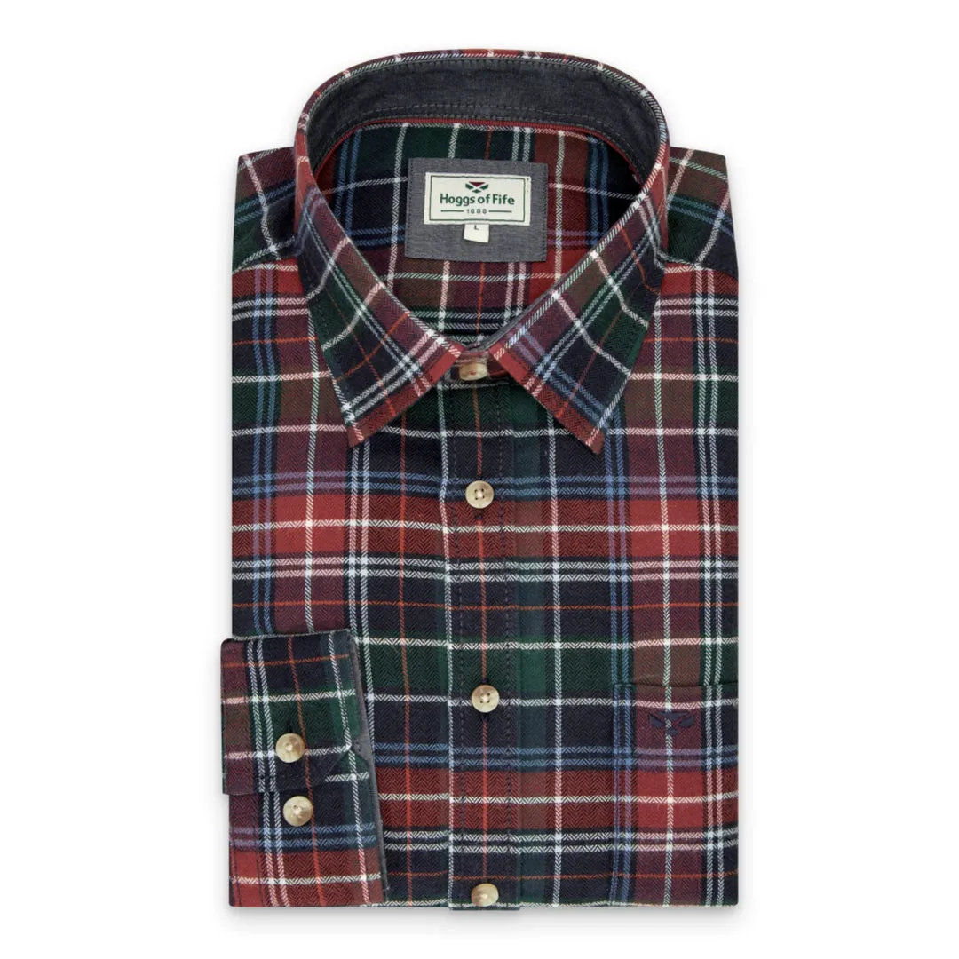 Pitlochry Flannel Check Shirt - Forest Check by Hoggs of Fife