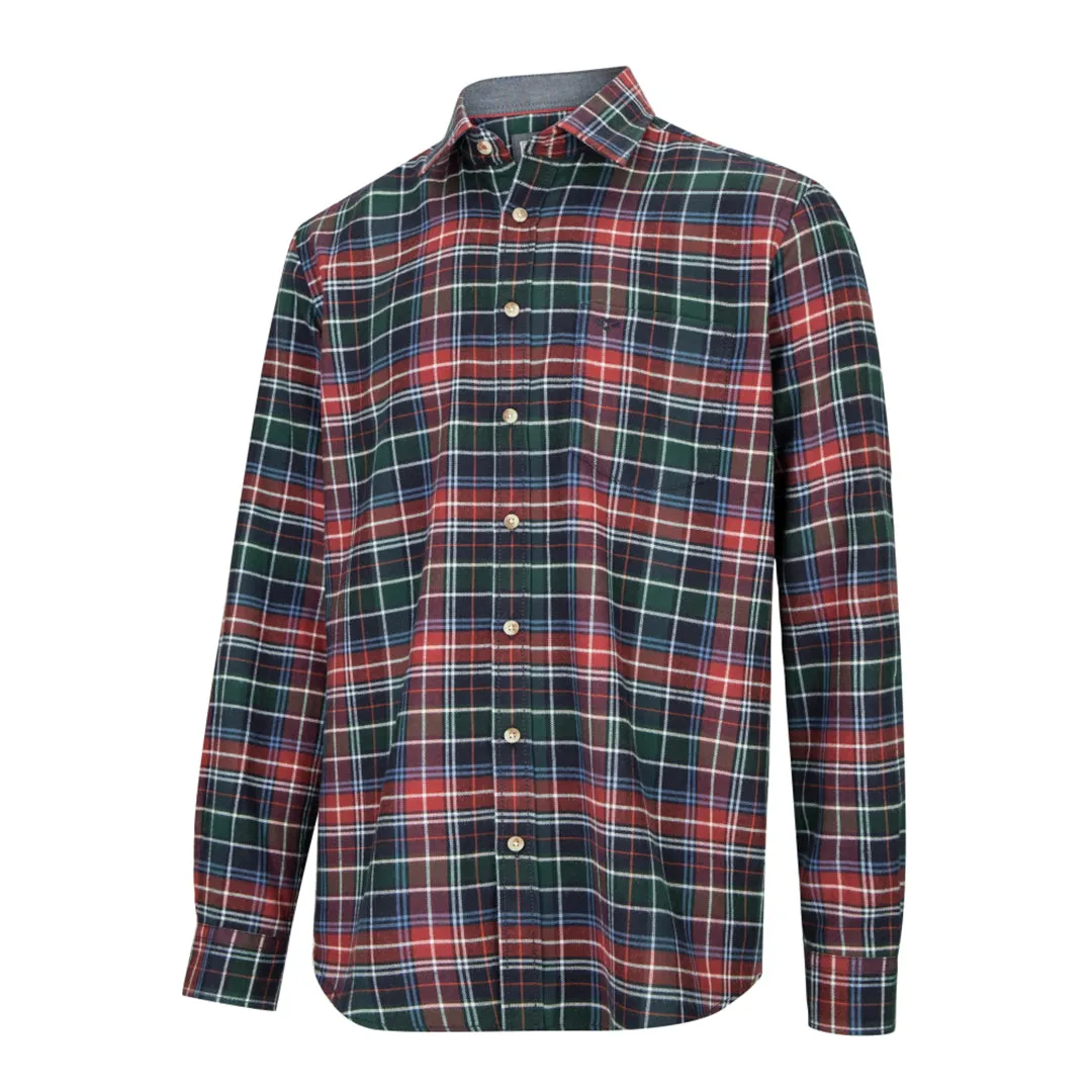 Pitlochry Flannel Check Shirt - Forest Check by Hoggs of Fife