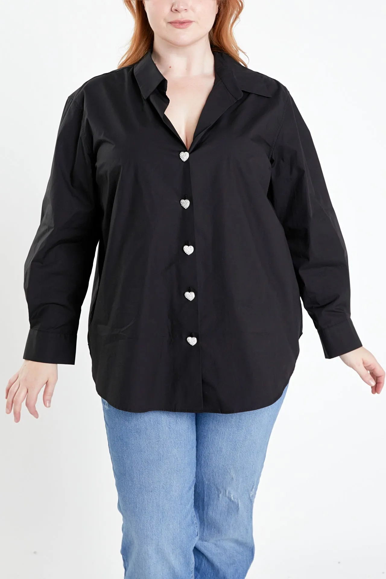 Plus Size Oversize Collared Shirt