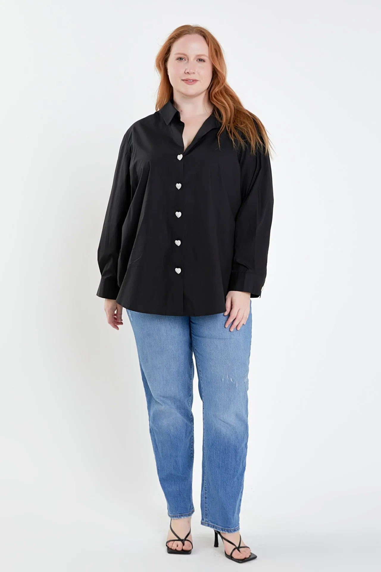 Plus Size Oversize Collared Shirt