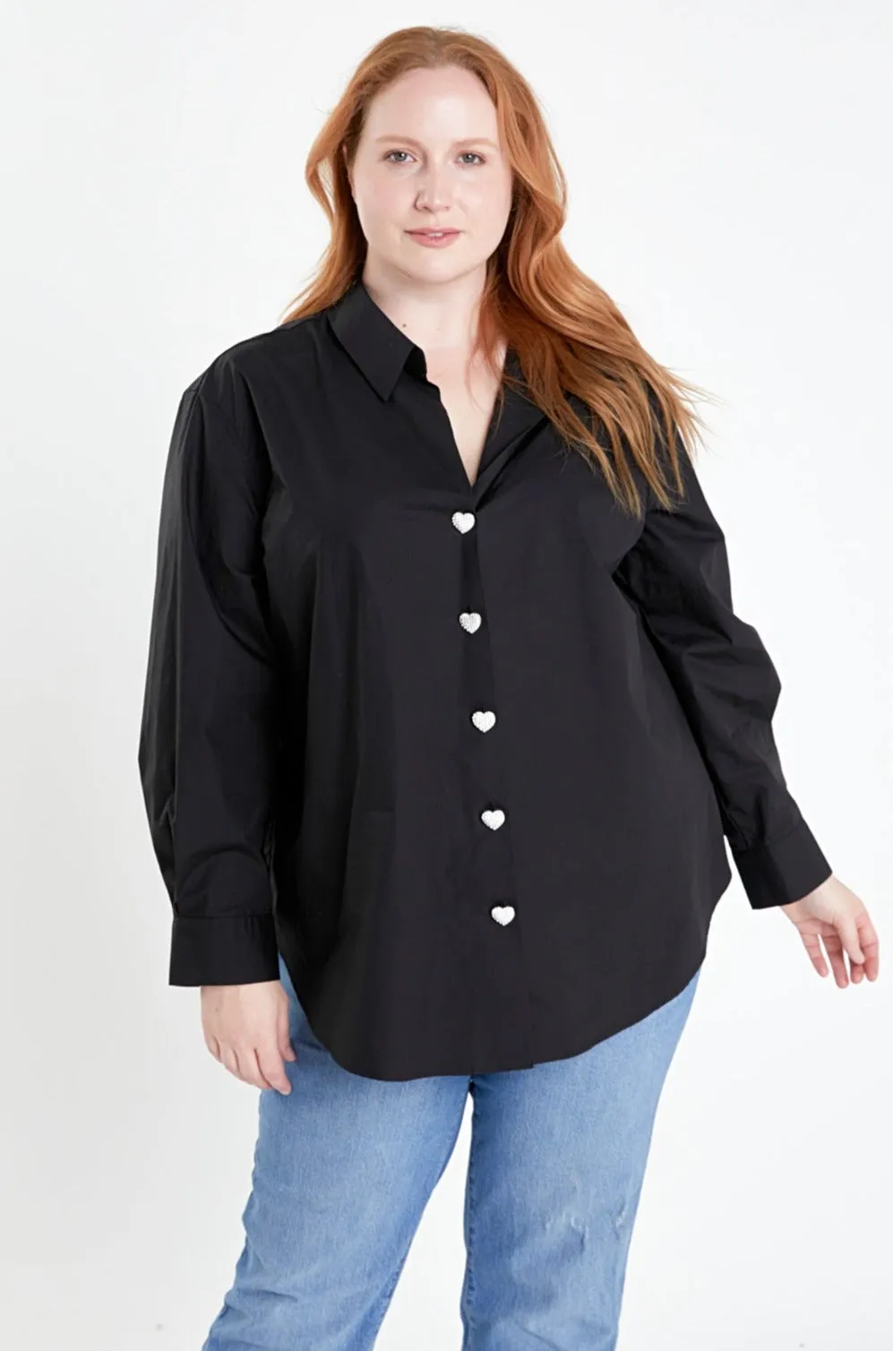 Plus Size Oversize Collared Shirt