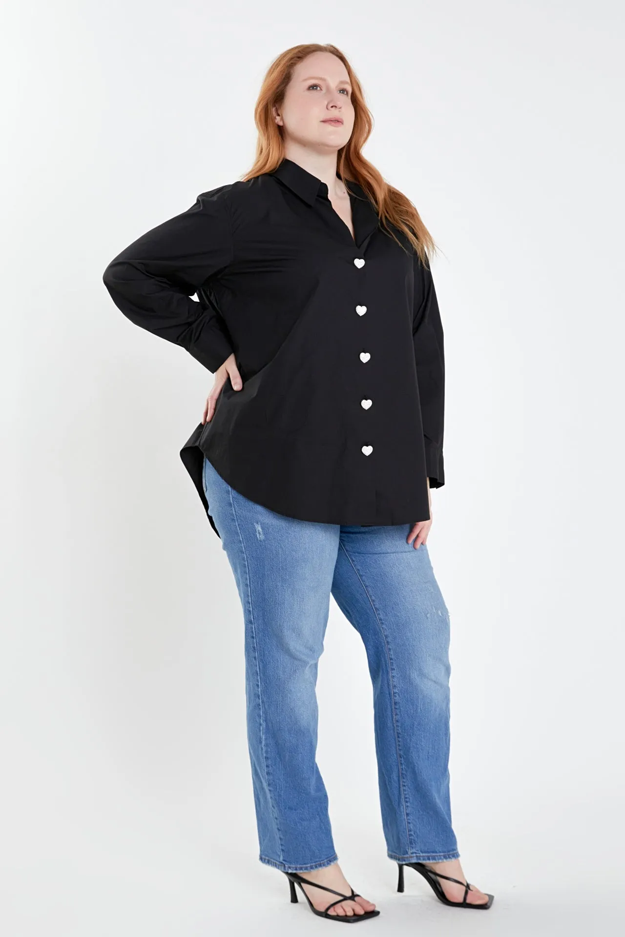 Plus Size Oversize Collared Shirt