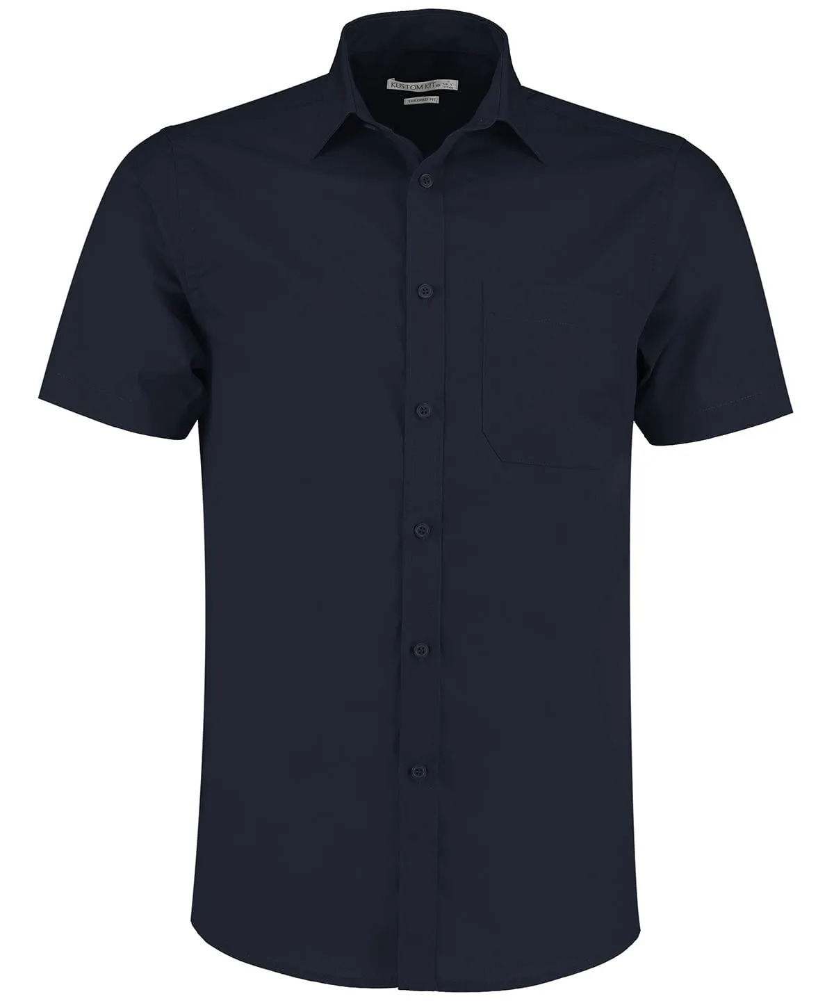 Poplin shirt short-sleeved (tailored fit) | Dark Navy