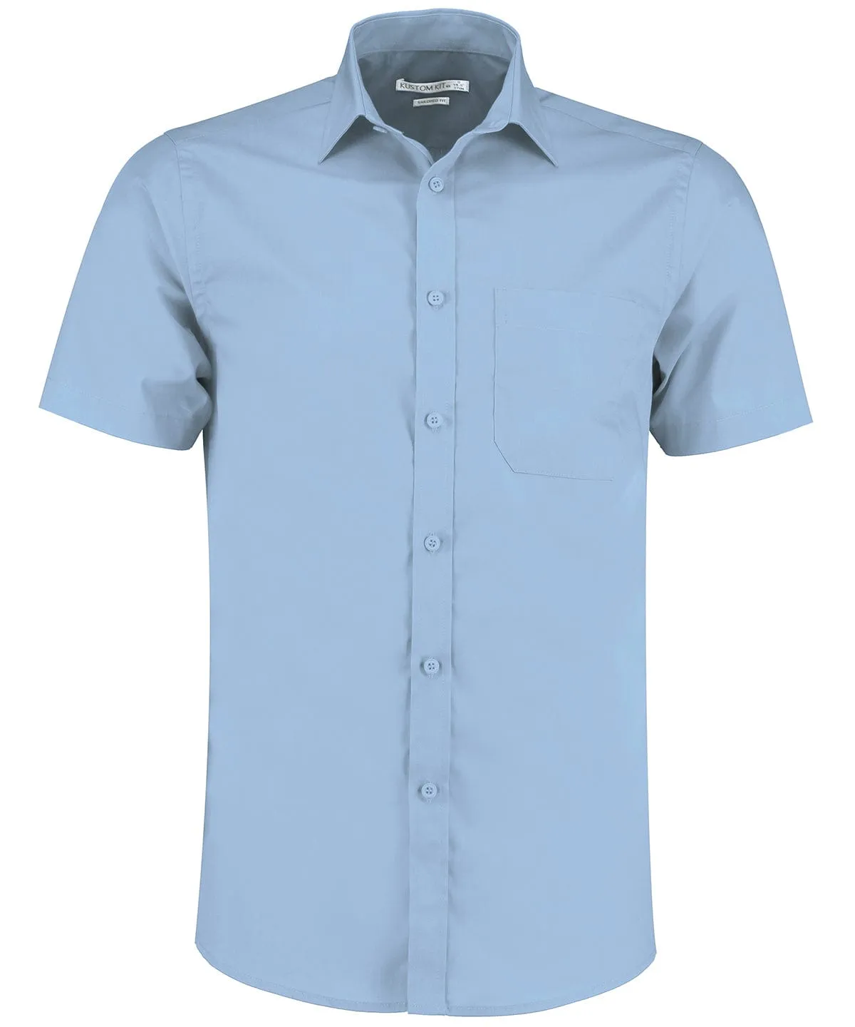 Poplin shirt short-sleeved (tailored fit) | Light Blue