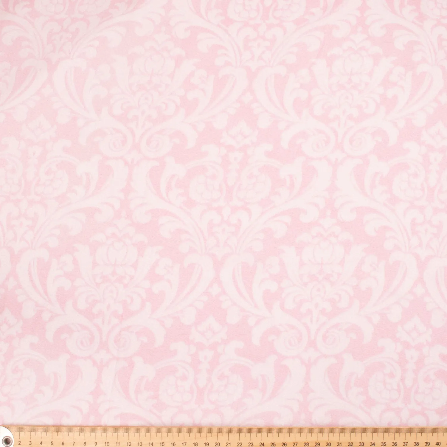 Printed Cotton Voile Design-57 White Baroque Flowers on Pink