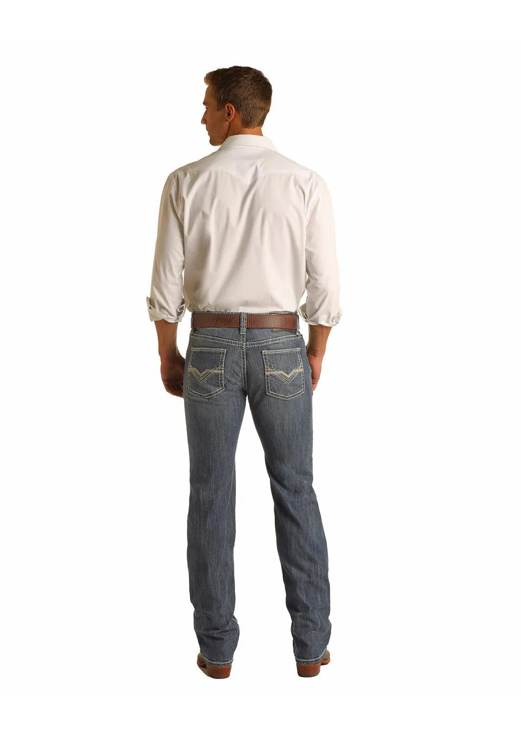 Rock & Roll Cowboy Men's Regular Fit Stackable Bootcut Reflex Stretch Jeans MSP3575