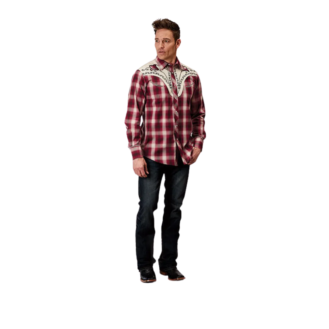 Roper Men's Fancy Plaid Red Shirt